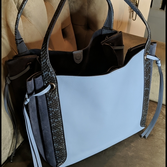 NWT: Coach Mixed Leather & Snake Harmony Carryall - Picture 3 of 12